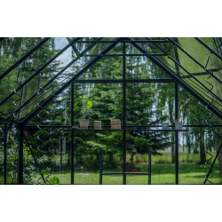 HALLS szklarnia ogrodowa ICON 8 (8,1 m2; 2,55 x 3,17 m) czarna, szkło hartowane + baza